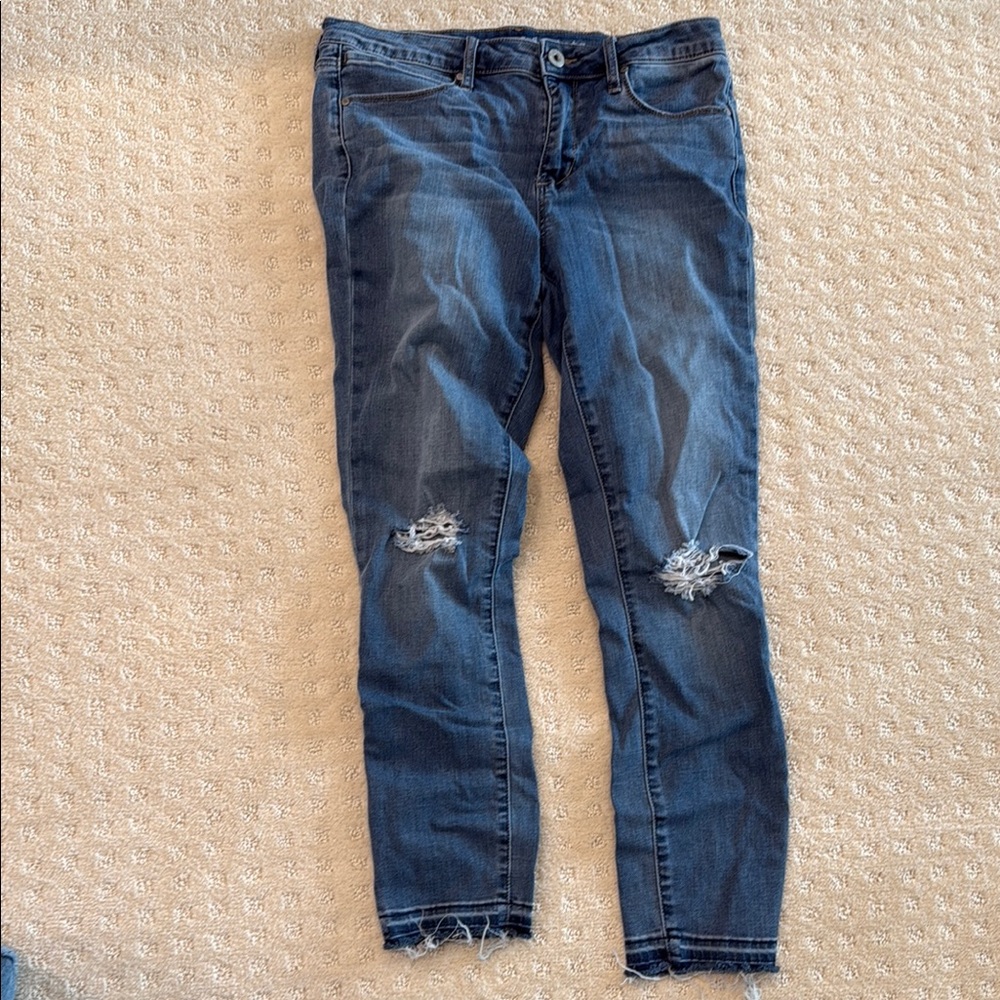 Articles of Society Distressed Skinny Jeans Raw Hem Ankle 28